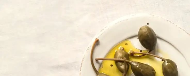 Cappers with olive oil- local ingredients selected by private chef Naxos