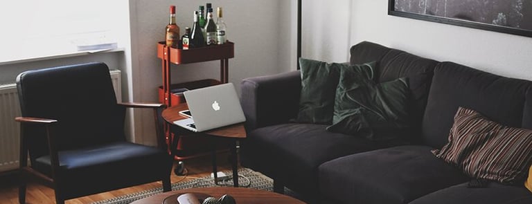 Bright living room with modern inventory