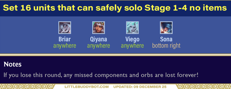 Teamfight Tactics TFT Set 16 Lore & Legends Units that can safely solo Stage 1 PvE without any items