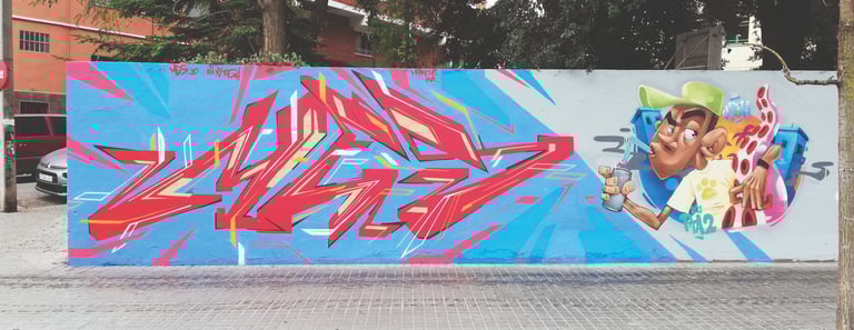 Mes, graffiti, paredes, Barcelona, Street Art, graffiti letters