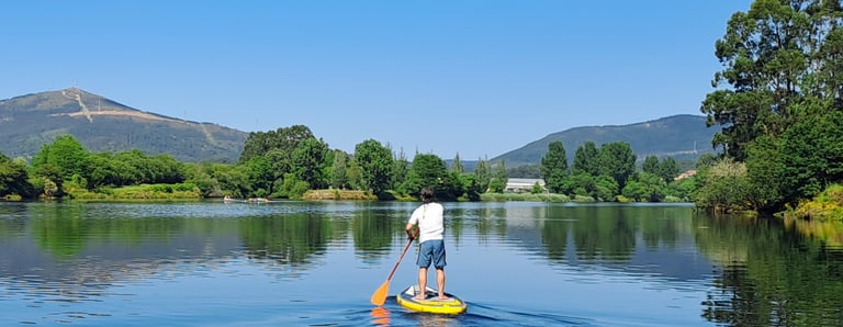 llegada a Padrón en SUP por el Río Sar Camino de Santiago