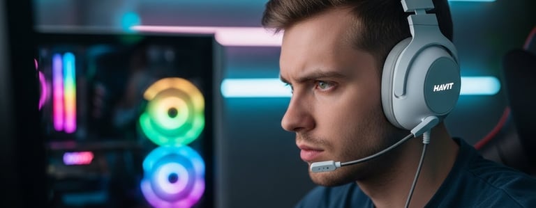 a man wearing a headset and a headset with a microphone