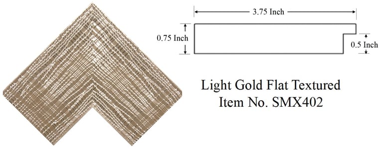 Light Gold Flat Textured Picture Frame Item No. SMX402