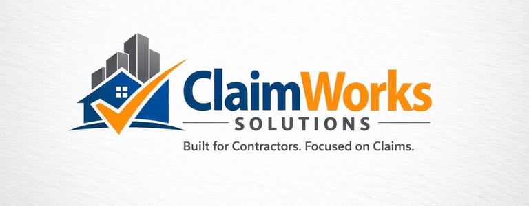 ClaimWorks Solutions logo for insurance claims management and contractor software services.