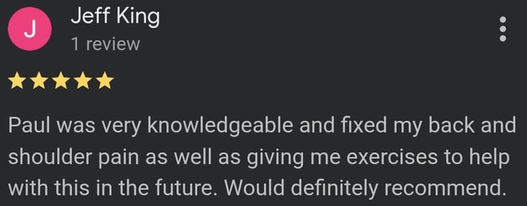 Physora Physio Google review for rehabilitation physiotherapy in Neath