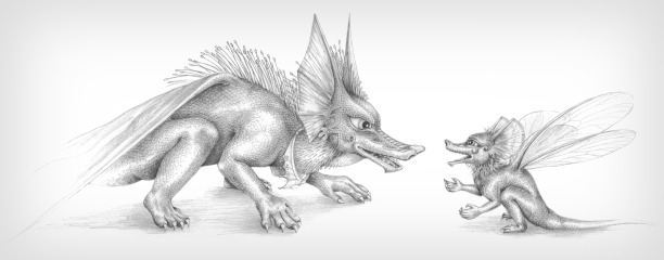 Large and small bug dragons