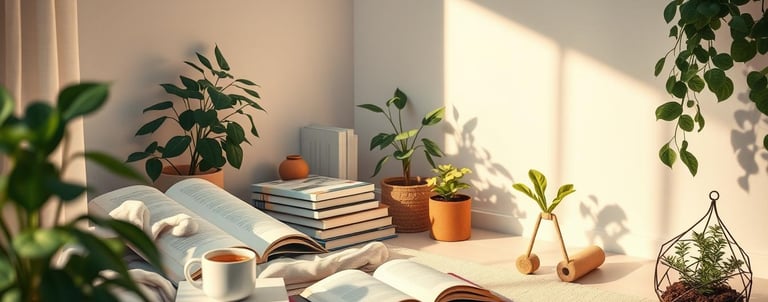 a book and a cup of coffee on a table