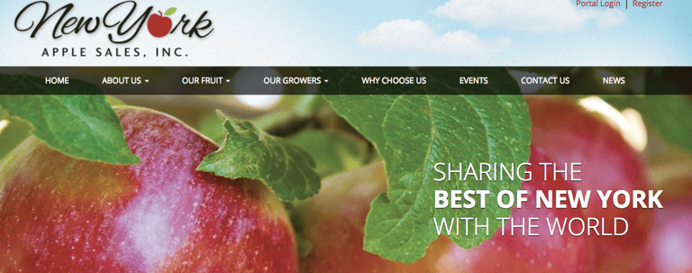 Website and brand position for wholesaler New York Apple Sales