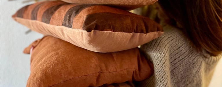 housse coussin teinture végétale naturelle