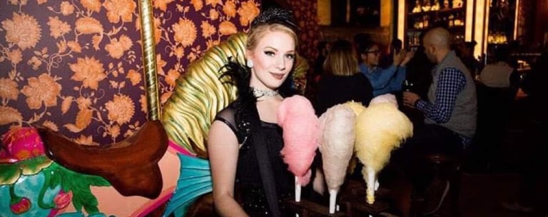 Greeter with a costume at an event