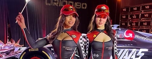 Models and Brand ambassadors at a motorsports event
