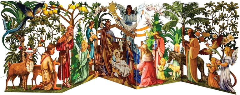 Folding Nativity card scene