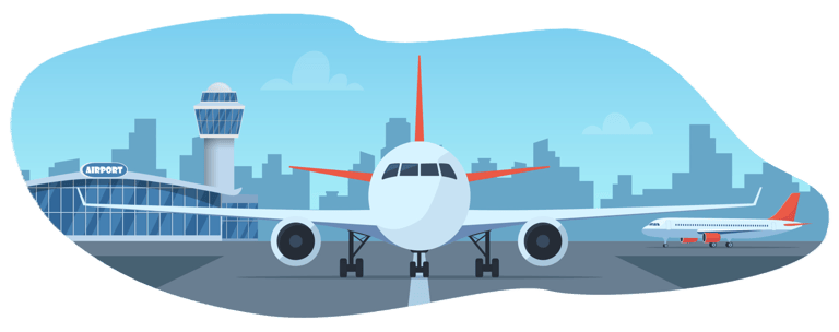 Airplane on Airport Vector