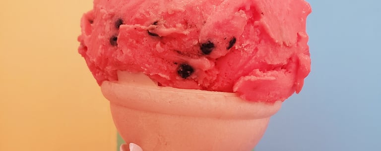 small scoop of watermelon sherbet