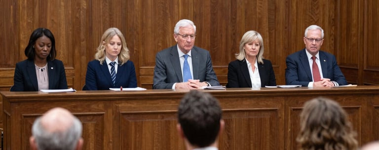 A wide-angle photography of an Australian courtroom exterior during a sunny day in Oceania, representing justice and the legal system with professional dignity.
