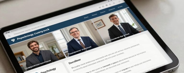 A digital tablet showing a psychology course interface with video and text, lying on a desk next to a cup of masala chai, warm and encouraging educational setting.