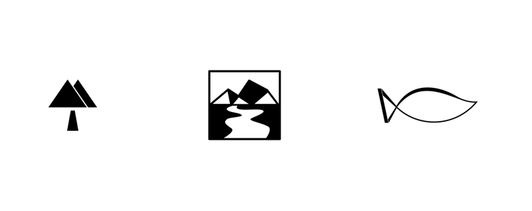 Natural looking logos in black and white