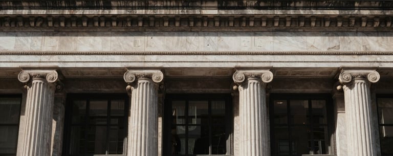 A classic, elegant building facade in a North American / US city, representing the stable and established presence of the foundation.
