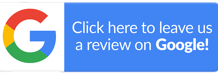 Blue and white call to action button to leave a Google review with the official Google G logo.