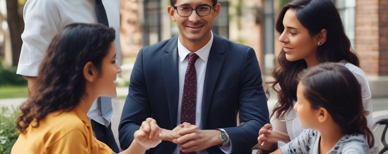 An interpreter helping a client communicate effectively during a legal consultation.