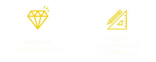 Diferenciais Wood Decor: ícones de diamante para materiais de alto padrão e régua para projetos desenvolvidos por software.