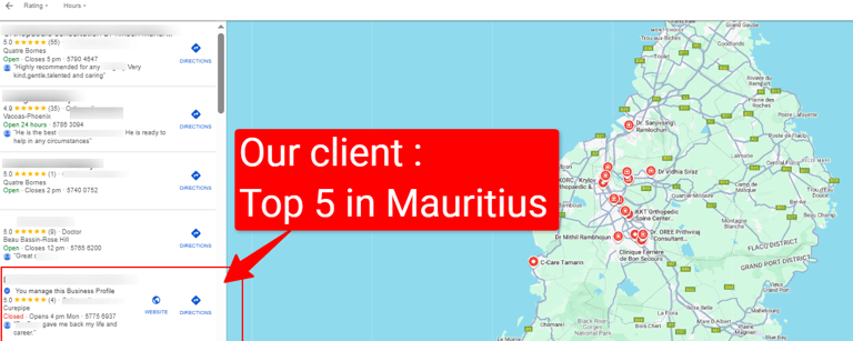 Mauritius business Google My Business growth after professional website