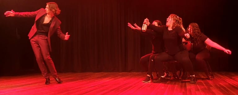 a group of people standing on a stage