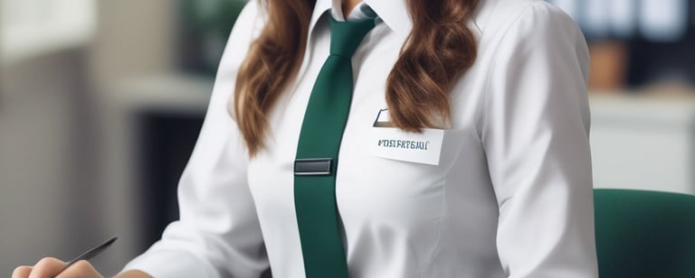 Recepcionista da Venerra Facilities sorrindo atendendo visitante em empresa em São Paulo