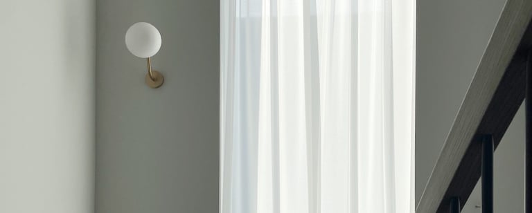white curtains