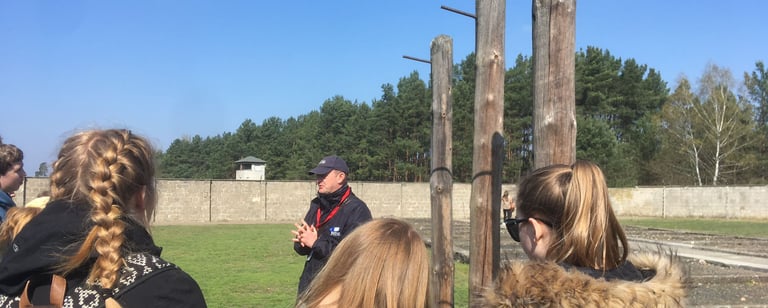 Guiding a school at Sachsenhausen talking about punishment and torture