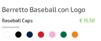 Prezzo Berretto Baseball con logo