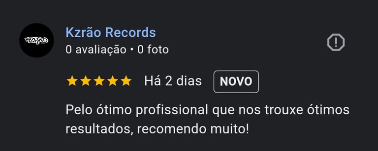 depoimento 5 estrelas