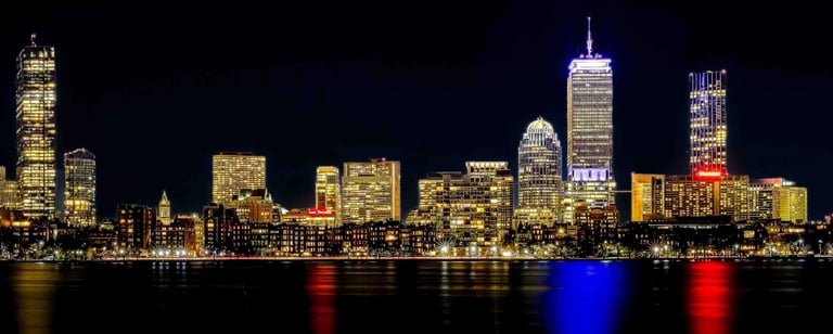 Boston Skyline Night Photo