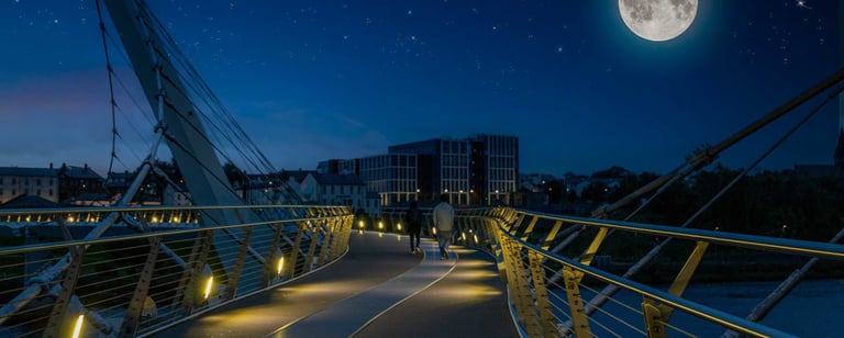 Belfast Night Skyline Print