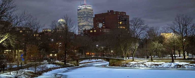 Dusk & Snowy View of Esplanade