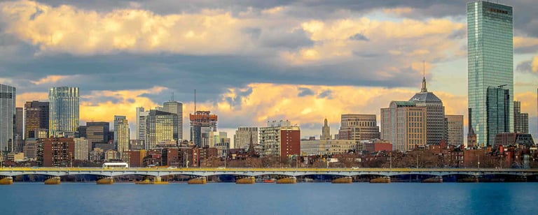 Boston Skyline Charles River Foreground