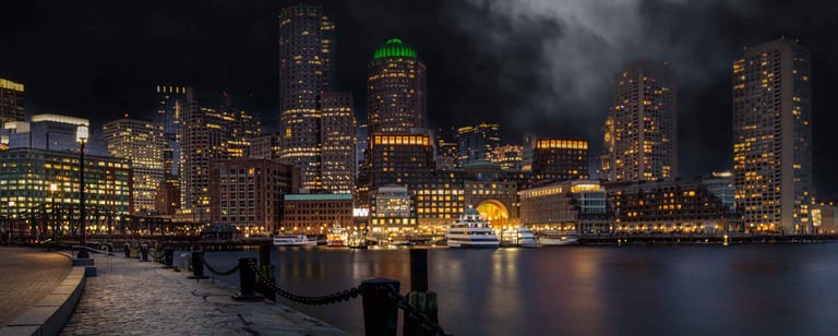Night View of Fan Pier Park