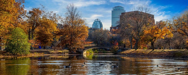 Boston Fall Skyline Esplaade