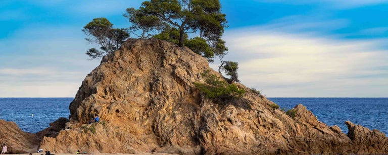 Rocky Island Off the Shores of Costa Brava
