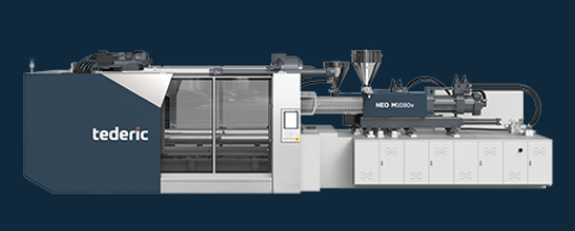 A Tederic NEO M1080V industrial injection molding machine for high-precision plastic manufacturing.