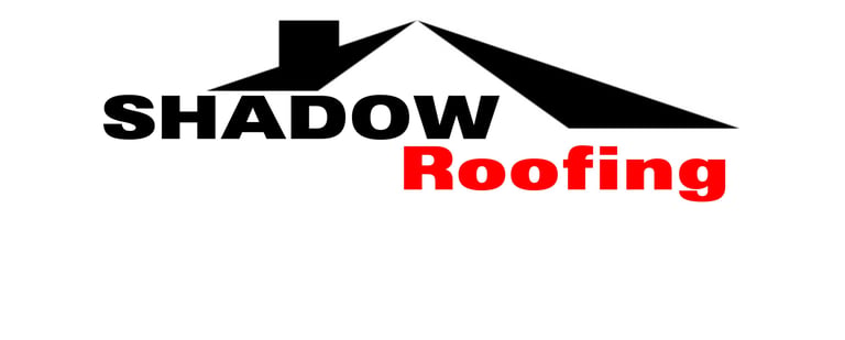 a shadow of a roofing business logo