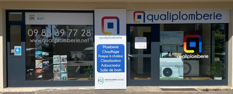Devanture Qualiplomberie à Charvieu-Chavagneux