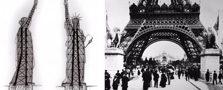 Structure for the Statue of Liberty (1883) and Eiffel Tower (1889)