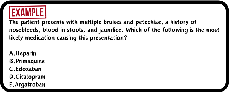 A USMLE practice multiple choice drug adverse drug reaction practice question.