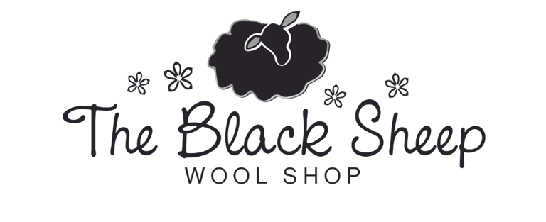 Primary logo of a white oval featuring a black sheep and the text The Black Sheep Wool Shop