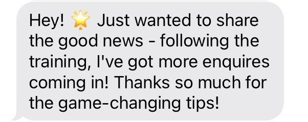a text message from a friend who is asking her to share a message