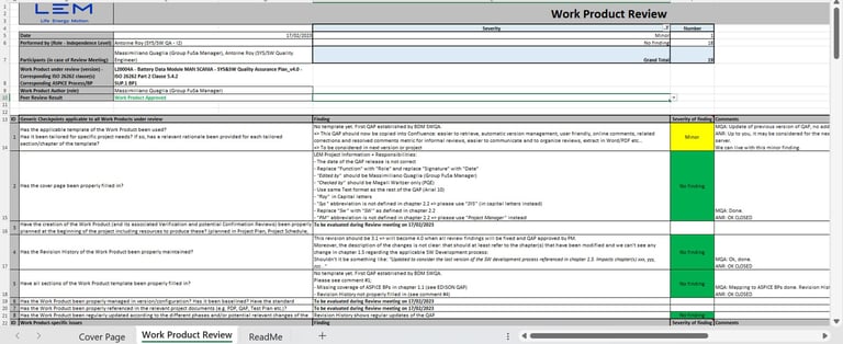 Informal review of the new QAP from the independent SWQA Engineer using the new template T created