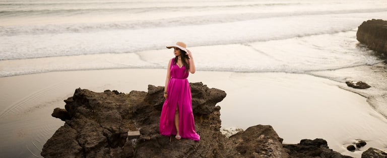 Portrait session during sunset on the coast at Alila Soori Tabanan Bali