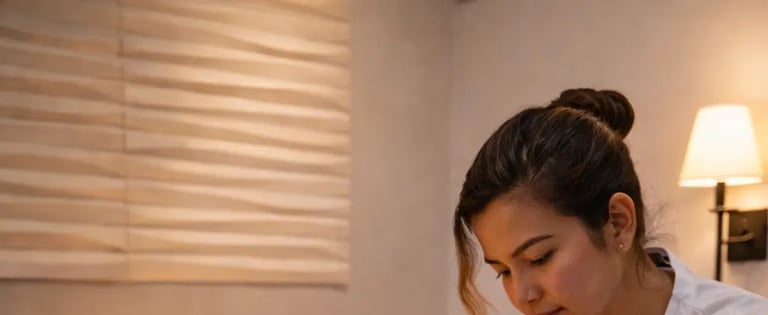 a woman getting a massage at a spa