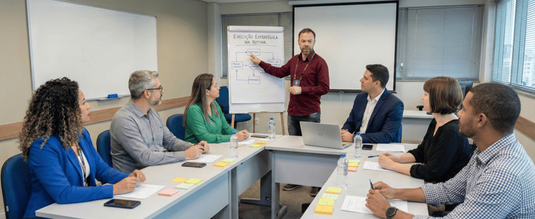 Cleidson Gonçalves em um treinamento sobre Gestão do tempo e produtividade